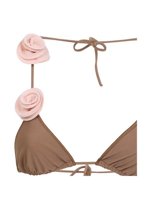 La Reveche floral-appliqué bikini - Neutrals