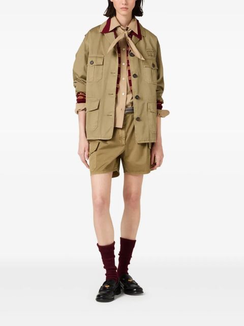 Miu Miu garment-dyed cotton jacket - Green - zdjęcie produktu nr 2