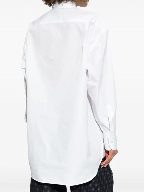 ETRO logo-embroidered poplin shirt - White