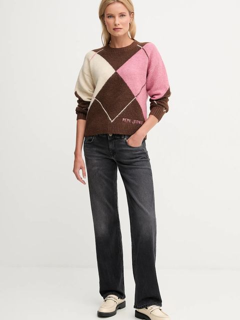 Pepe Jeans sweter z domieszką wełny damski kolor brązowy ciepły PL7000037 - zdjęcie produktu nr 2