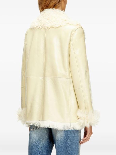 Diesel L-Aconic shearling-collar jacket - White