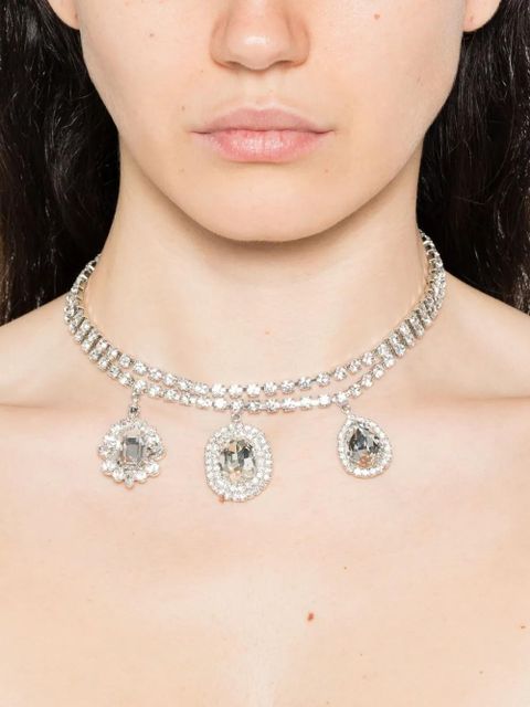 Magda Butrym crystal-embellished double-chain necklace - Silver - zdjęcie produktu nr 2
