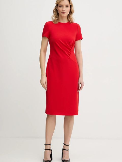 Calvin Klein sukienka kolor czerwony mini dopasowana LV044E048G - zdjęcie produktu nr 1