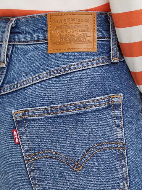 Levi's jeansy 80S MOM JEAN damskie kolor niebieski