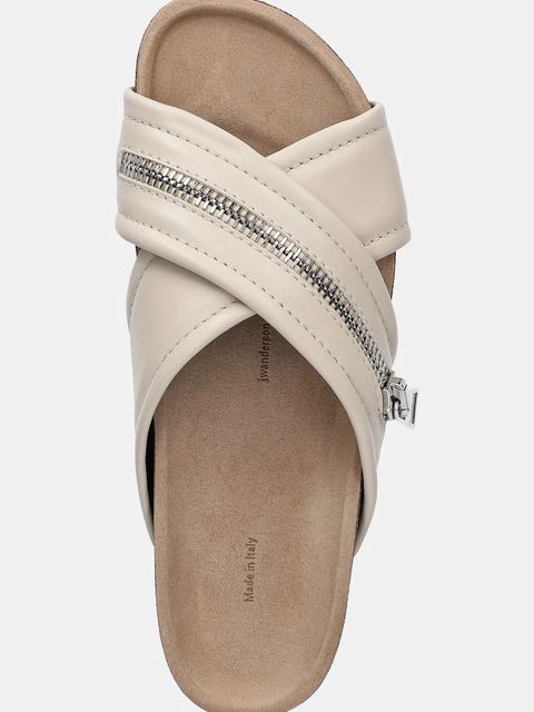 JW Anderson klapki skórzane Biker Loafer damskie kolor beżowy SN0107 LA0268 002