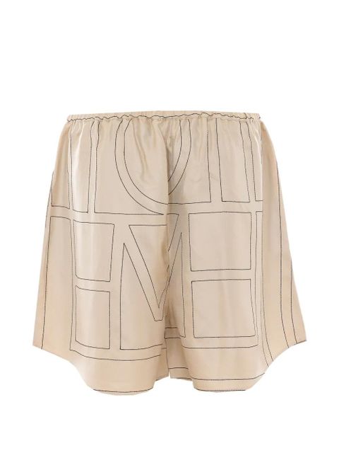 TOTEME monogram-print shorts - Neutrals - zdjęcie produktu nr 2