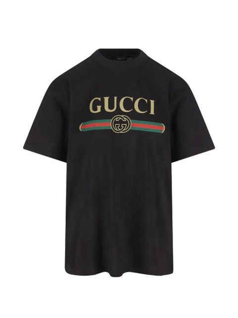 Gucci cotton jersey and silk t-shirt - Black - zdjęcie produktu nr 1
