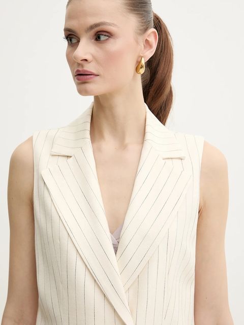 Simona Corsellini kamizelka kolor beżowy dwurzędowa P25CPGL003