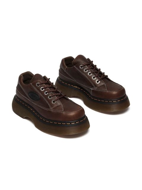 Dr. Martens półbuty skórzane Buzz 5i damskie kolor brązowy na platformie DM41129200