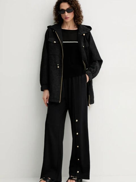 Liu Jo spodnie dresowe kolor czarny gładkie TA5059 FS000