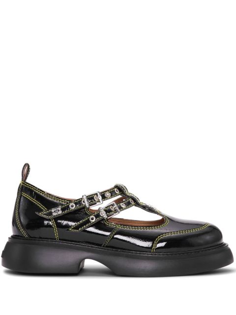 GANNI logo-plaque loafers - Black - zdjęcie produktu nr 1