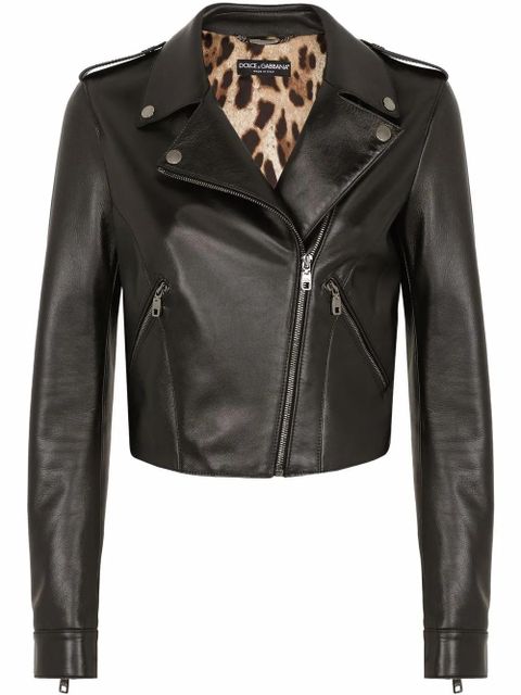 Dolce & Gabbana leather biker jacket - Black - zdjęcie produktu nr 1