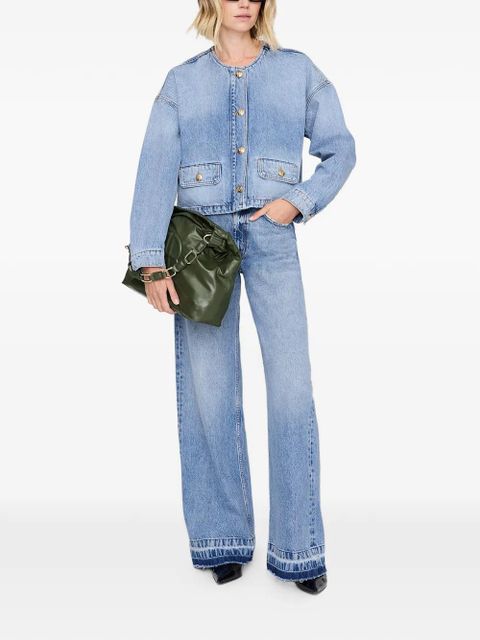 ANINE BING Kate embossed chain shoulder bag - Green - zdjęcie produktu nr 2