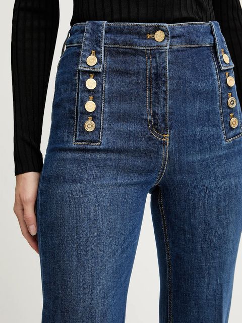 Elisabetta Franchi jeansy damskie high waist PJ02D56E2