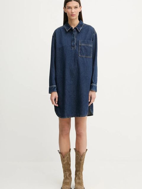 Marc O'Polo sukienka jeansowa kolor granatowy mini prosta 5000007938