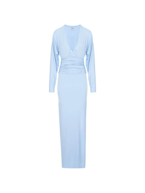 MANURÍ Mika V-neck dress - Blue - zdjęcie produktu nr 1