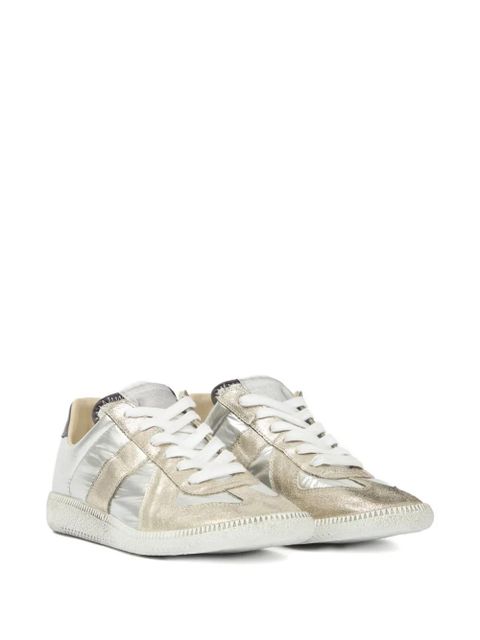 Maison Margiela Metallic leather low-top sneakers - Gold