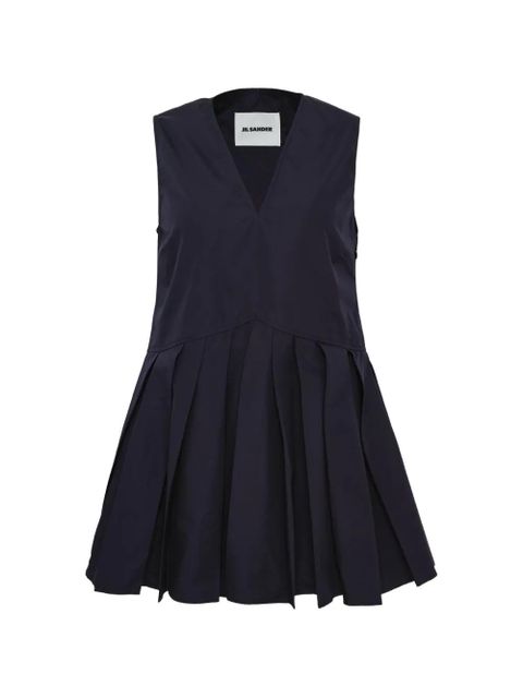 Jil Sander V-neck cotton blouse - Blue - zdjęcie produktu nr 1