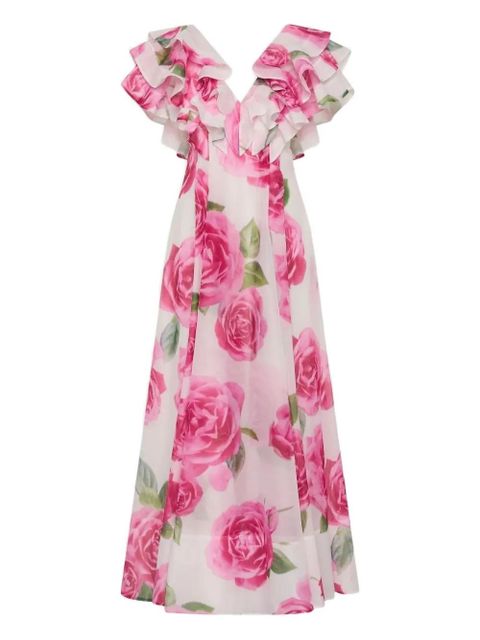 Aje Olea ruffled floral maxi dress - White - zdjęcie produktu nr 1