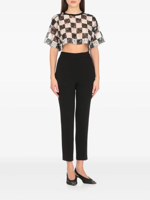 PINKO check-print cropped T-shirt - White - zdjęcie produktu nr 2