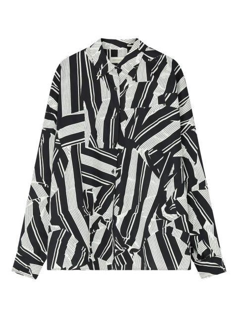 DRIES VAN NOTEN cocoon geometric cotton shirt - Black - zdjęcie produktu nr 1