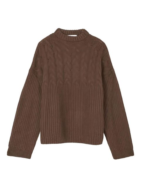 Cecilie Bahnsen cable-knit ribbed sweater - Brown - zdjęcie produktu nr 1