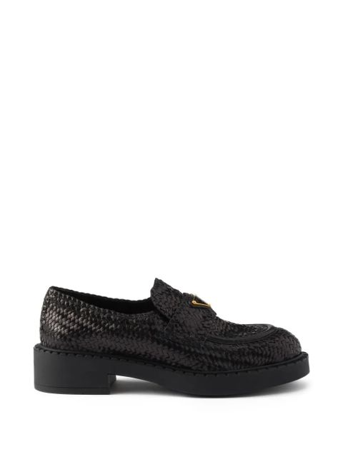 Prada woven leather loafers - Black - zdjęcie produktu nr 1