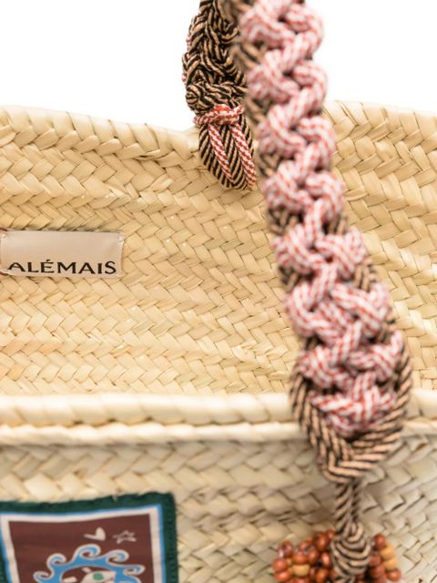 ALEMAIS maxi macrame basket tote bag - Neutrals