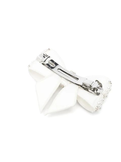 Self-Portrait pearl-embellished hair clip - White