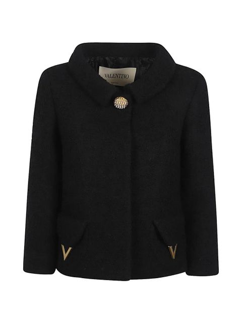 Valentino Garavani button Vlogo jacket - Black - zdjęcie produktu nr 1