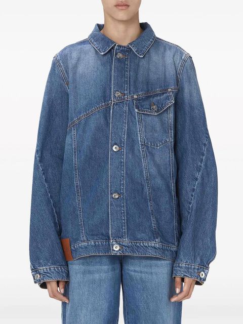 JW Anderson anchor-logo deconstructed denim jacket - Blue - zdjęcie produktu nr 2