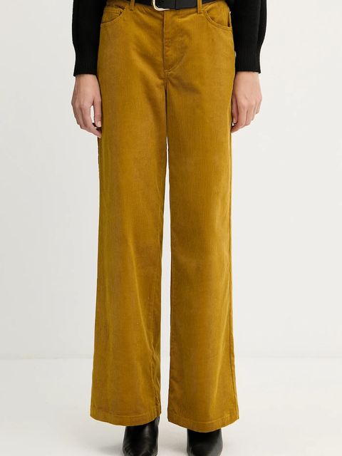 Liu Jo spodnie sztruksowe damskie kolor żółty szerokie high waist MF5274 T192A - zdjęcie produktu nr 1