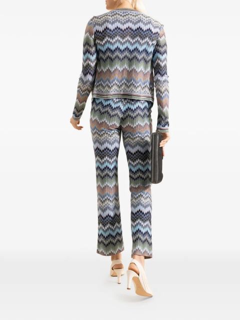 Missoni zigzag-pattern knitted trousers - White