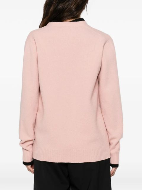 Jil Sander button ribbed hem cardigan - Pink
