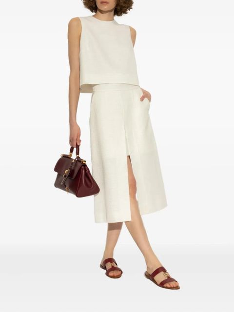 Dolce & Gabbana textured front-split skirt - White