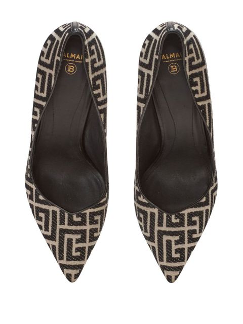 Balmain 95mm Ruby monogram pumps - Black