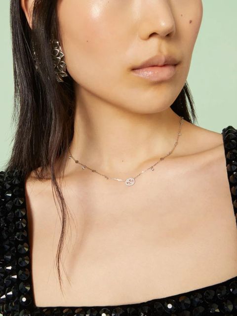 Gucci 18kt white gold Interlocking G diamond necklace - Silver