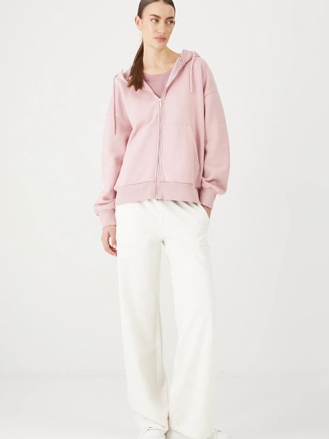 Medicine bluza damska kolor różowy z kapturem gładka - zdjęcie produktu nr 2