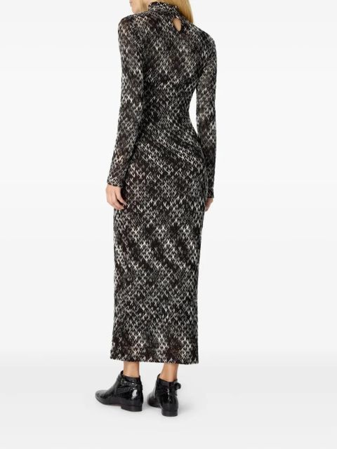 Missoni high-neck patterned midi dress - Black