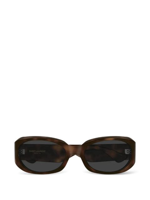 Saint Laurent tortoiseshell-effect oval-frame sunglasses - Brown - zdjęcie produktu nr 1