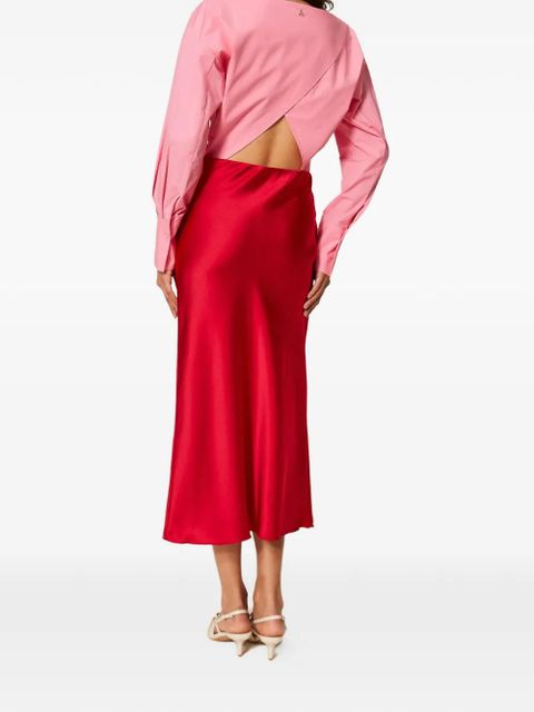 TWINSET A-line satin skirt - Red