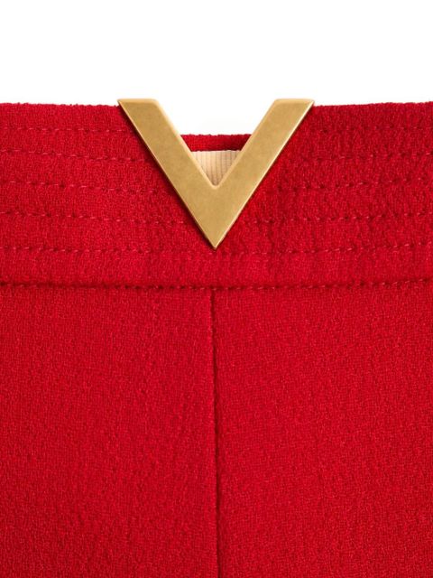 Valentino Garavani V-detail wool crepe trousers - Red