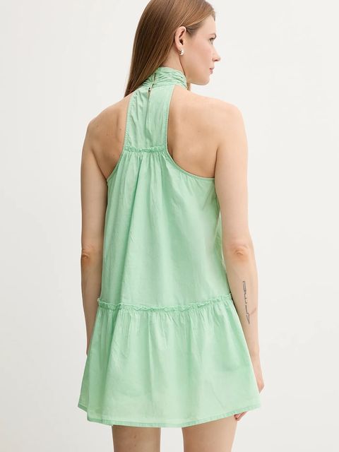 Pepe Jeans sukienka bawełniana kolor zielony mini rozkloszowana PL953761 - zdjęcie produktu nr 2