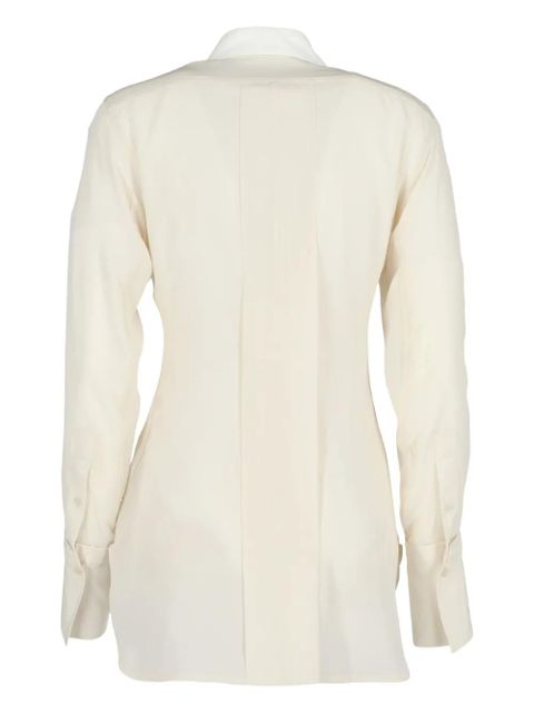 Victoria Beckham contrast placket top - Neutrals - zdjęcie produktu nr 2