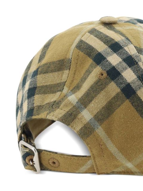 Burberry checked cotton cap - Neutrals - zdjęcie produktu nr 2
