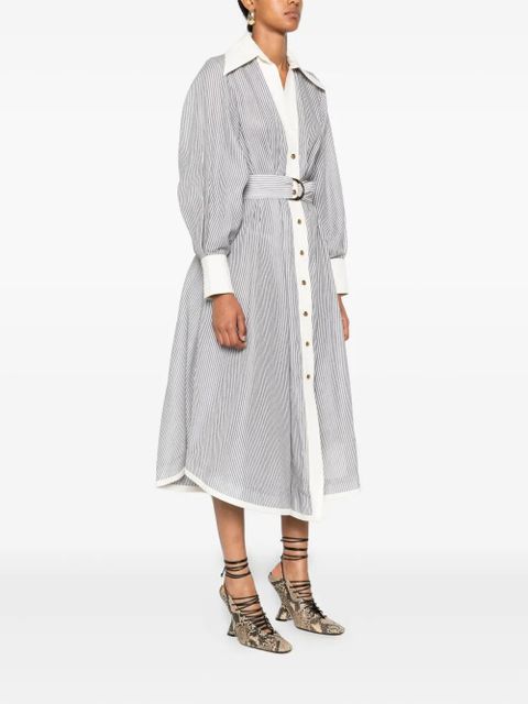 ZIMMERMANN striped belted shirt dress - Neutrals