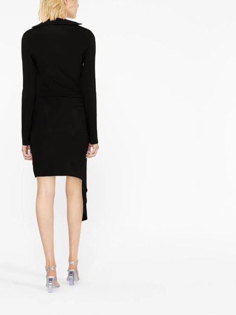 Off-White asymmetric ruched minidress - Black