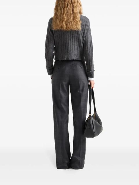 Prada cropped Re-Cashmere sweater - Grey