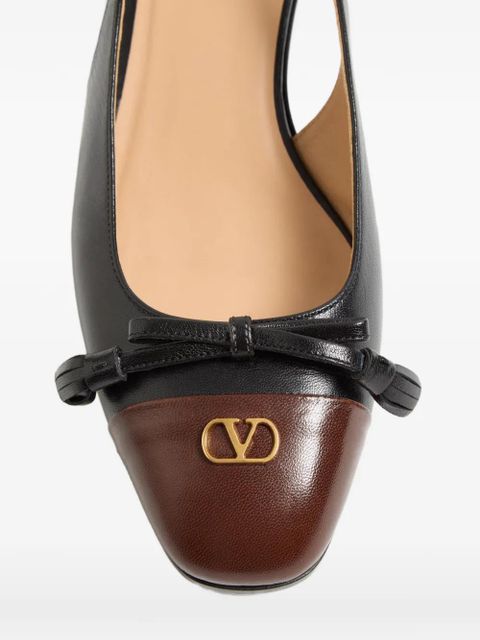 Valentino Garavani Valet Du Roi kid slingback ballerinas 25mm - Black