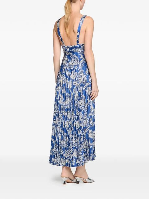 SANDRO V-neck paisley-print dress - Blue